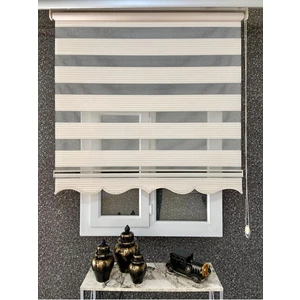 Krem Plisei Alüminyum Kasa Zebra Perde Etekli