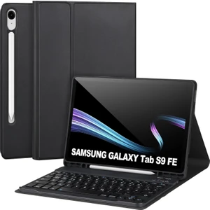 Samsung Galaxy Tab S9 Fe 10.9" Q Türkçe Klavyeli Kılıf Kalem Bölmeli Bluetooth Özellikli Standlı