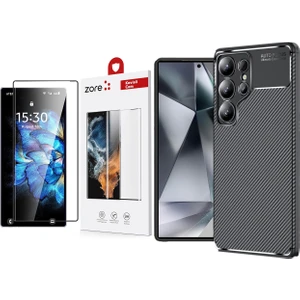Samsung Galaxy S25 Ultra Kılıf Zore Negro Silikon Kapak + Zore Dias Cam Ekran Koruyucu