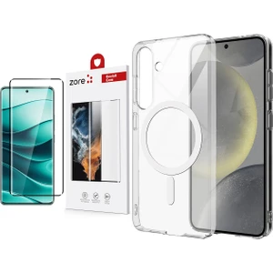 Galaxy S24 Kılıf Sararma Yapmayan Kamera Korumalı Magsafe Sert PC Zore Porto Kapak + Cam Ekran Koruyucu