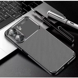 M.TK Moveteck Xiaomi Poco X7 Pro Uyumlu Kılıf Kamera Korumalı Karbon Desenli Ince Silikon Doku Zırh Armor Elit Tarz Tam Koruyucu