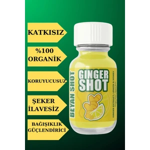 Ginger Shot Doğal Bitkisel (Cam Şişeli) Zencefil Suyu + Limon + Bal