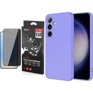 Samsung Galaxy S25 Plus Kılıf Zore Mara Lansman Kapak + Premium Privacy Temperli Cam Ekran Koruyucu