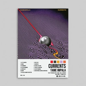 Tame Impala - Currents Albüm Spotify Çerçevesiz Tasarım Poster