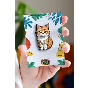Rozzy Lab Sarı Kedi - Pin - Rozet - Broş - Yaka Çanta Aksesuar