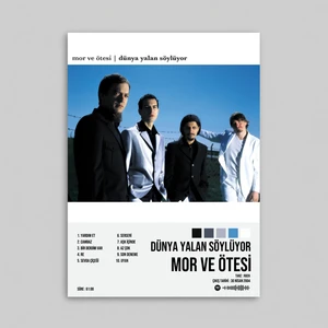 Mor ve Ötesi - Dünya Yalan Söylüyor Albüm Spotify Çerçevesiz Tasarım Poster