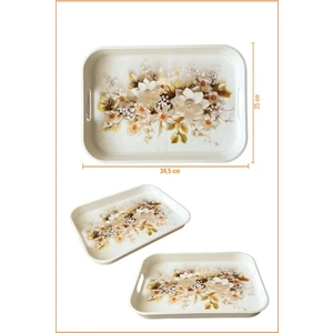 Ezmk Ev Gereçleri Tepsi / Çay Kahve Sunum Tepsisi / Beyaz / 34,5X25 cm / 1 Adet