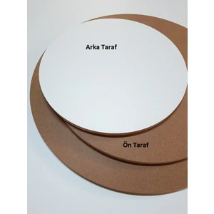 Dfn Wood Yuvarlak Mdf Plaka Panel 60 cm Çap 18 mm Kalınlık Mdf Tabaka Arkası Beyaz Ham 1 Adet