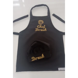 Moms And Babies Master Chef Çocuk Mutfak ve Etkinlik Ana Okulu Önlüğü Su Itici Leke Tutmaz Kumaş Isme Özel Nakış Desenli 0- 14 Yaş