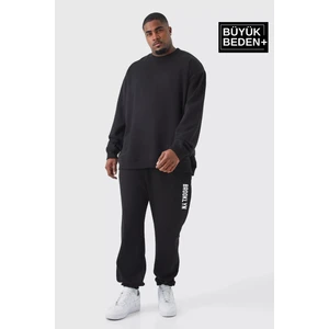 Erkek Büyük Beden Brooklyn Baskılı Ince Eşofman Altı SPR25EA53