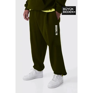 Erkek Büyük Beden Brooklyn Baskılı Ince Eşofman Altı SPR25EA53