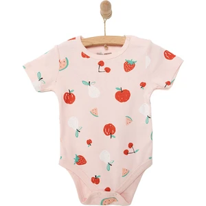 Hayvan Desenli Kısa Kol Body Kız Bebek