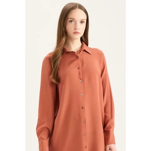 Regular Fit Basic Düz Uzun Kollu Tesettür Gömlek Tunik Z3538AZ25SP