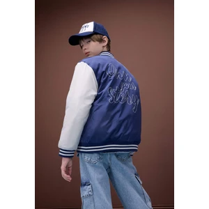 Erkek Çocuk Kolej Yaka Sırt Baskılı Çıtçıtlı Bomber Mont D5901A825SP