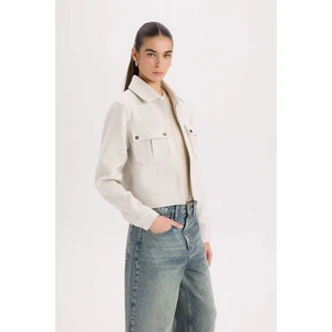 Regular Fit Polo Yaka Cepli Fermuarlı Kısa Kaşe Kaban D5767AX25SP