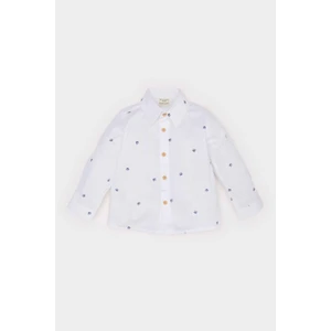 Erkek Bebek Desenli Flamlı Poplin Uzun Kollu Gömlek E2022A525SP