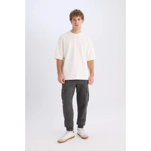 Jogger Pantolon Regular Beli Bağcıklı Dokulu Kargo Cepli E0884AX24WN