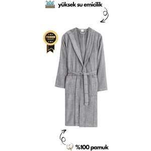 Premium Bornoz Unise x   Pamuk | Antrasit - Gri