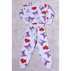 Kız Çocuk Şardonlu Pijama Takımı Karakter Baskılı C65