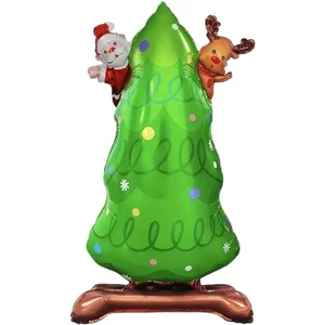 Ayaklı Küçük Çam Ağacı Folyo Balon Yılbaşı Folyo Balonu Süsü