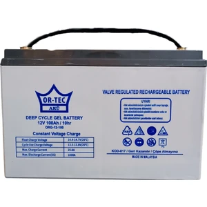 Ortec 12 V 100 Amper Jel Akü