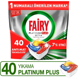 Platinum Plus Bulaşık Makinesi Deterjanı Kapsülü / Tableti; 40 Yıkama Limon Kokulu