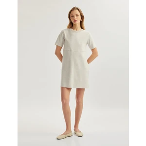 Regular Fit Bisiklet Yaka Kısa Kollu Mini Elbise