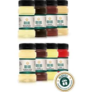 Gold Gull Beyaz Çikolata, Hindistan Cevizi, Karamel, Fındık, Vanilya, Çikolata, Lime & Çilek Aromalı Lime & Çilek Şurupları 8 x 80 ml
