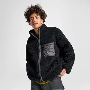 Classic Erkek Dik Yaka Çift Taraflı Siyah Ceket