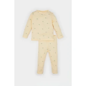 Kız Bebek Pijama Takımı Desenli Uzun Kollu Fitilli Kaşkorse Üst Beli Lastikli Uzun Alt D8294A5NS
