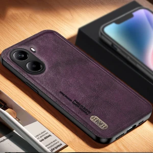 Poco X7 Pro Retro Pu Araba Manyetik Emme Cep Telefonu Kılıfı (Yurt Dışından)