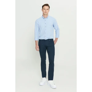 Altınyıldız Classics Erkek Lacivert 360 Derece Her Yöne Esneyen Slim Fit Dar Kesim Diyagonal Esnek Desenli Pantolon