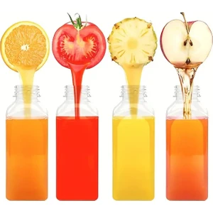 6 Adet 500ML Detox Meyve Suları Smoothie'ler Diyet Sporcu Içeceği Pet Şişesi Kilitli Kapak(Şişe)