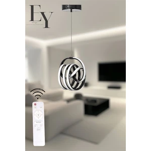 Ey Shop Modern Siyah Imza Model Kumandalı-Dimmerlı 3 Renk (Beyaz / Sarı / Günışığı) Lüks LED Avize