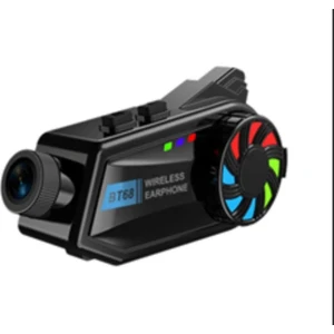 BT68 Motosiklet Kask Bluetooth Kulaklık 1080P Kamera Ses Kontrolü Video Kayıt Özellikli Intercom