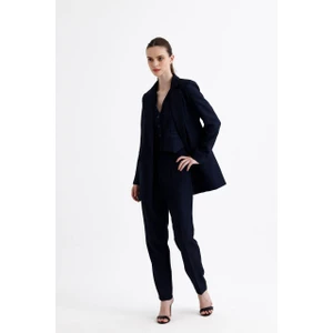 Bayan Üçlü Takım Pantolon Yelek Blazer Ceket