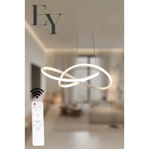 Ey Shop Modern Beyaz Karçiçeği Model Kumandalı 3 Renk (Beyaz / Sarı / Günışığı) LED Avize