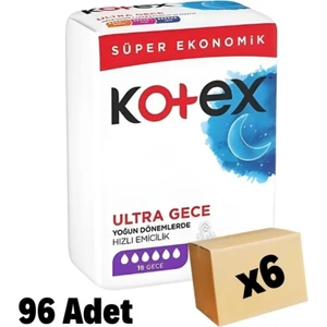 Ultra Quadro Süper Eko Gece 16'lı x 6 Adet Hijyenik Ped
