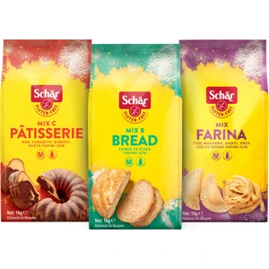 Glutensiz 3'lü Un Seti (1 kg Mix B + 1 kg Mix C + 1 kg Mix Farina)