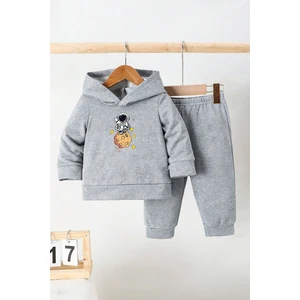 Uygun Tarz Galaksi Astronot Baskılı Çocuk Rahat Eşofman Takımı