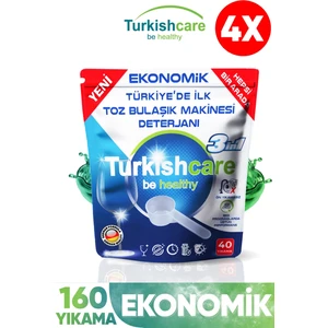Hepsi Bir Arada Toz Bulaşık Makinesi Deterjanı 40 Yıkama x 4 Adet