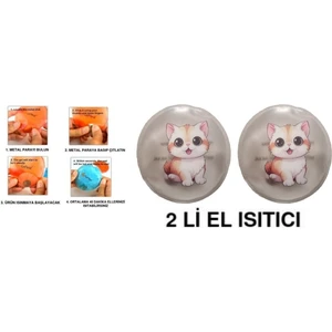Sevimli Kedi Cep Sobası,el Isıtıcı,2 Adet Sıcak Su Torbası Pvc  9cm