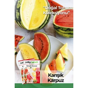Patika Botanik 40 Adet Yerli Ata Karışık Karpuz Tohumu (Siyah, Alaca, Kışlık Sarı)