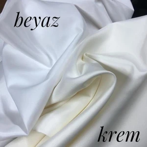 Saten Güneşlik Beyaz-Krem  Luxury Kumaş- 1. Sınıf Dikiş - Kopmayan Düğme
