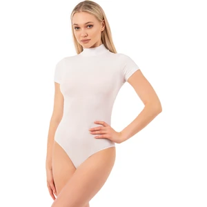 Özkan Underwear 0627 Kadın Pamuklu Likralı Penye Dik Yaka Kısa Kollu Kancalı Çıtçıtlı Body