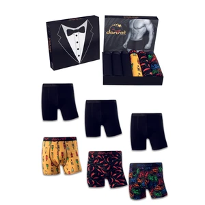 Donset İç Giyim Erkek Desenli Boxer - 6'lı Özel Kutusunda Bohçalık Özel Paket