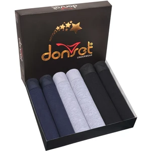 Donset İç Giyim Gri Renk Erkek Boxer - 6'lı Set Paket Özel Kutusunda