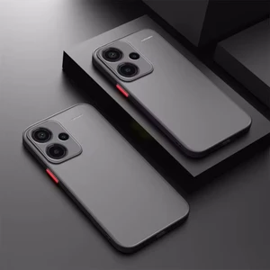M.TK Moveteck Xiaomi Redmi Note 13 Pro+ Plus Kılıf Mat Parmak Izi Yapmaz Kamera Korumalı Renkli Tuşlu Sert Silikon Kapak Arkası Mat Şeffaf