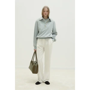 Gri Mimi Gold Düğmeli Sweatshirt