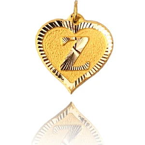 0.25 Gram 14 Ayar Z Harfi Kalp Kolye Ucu